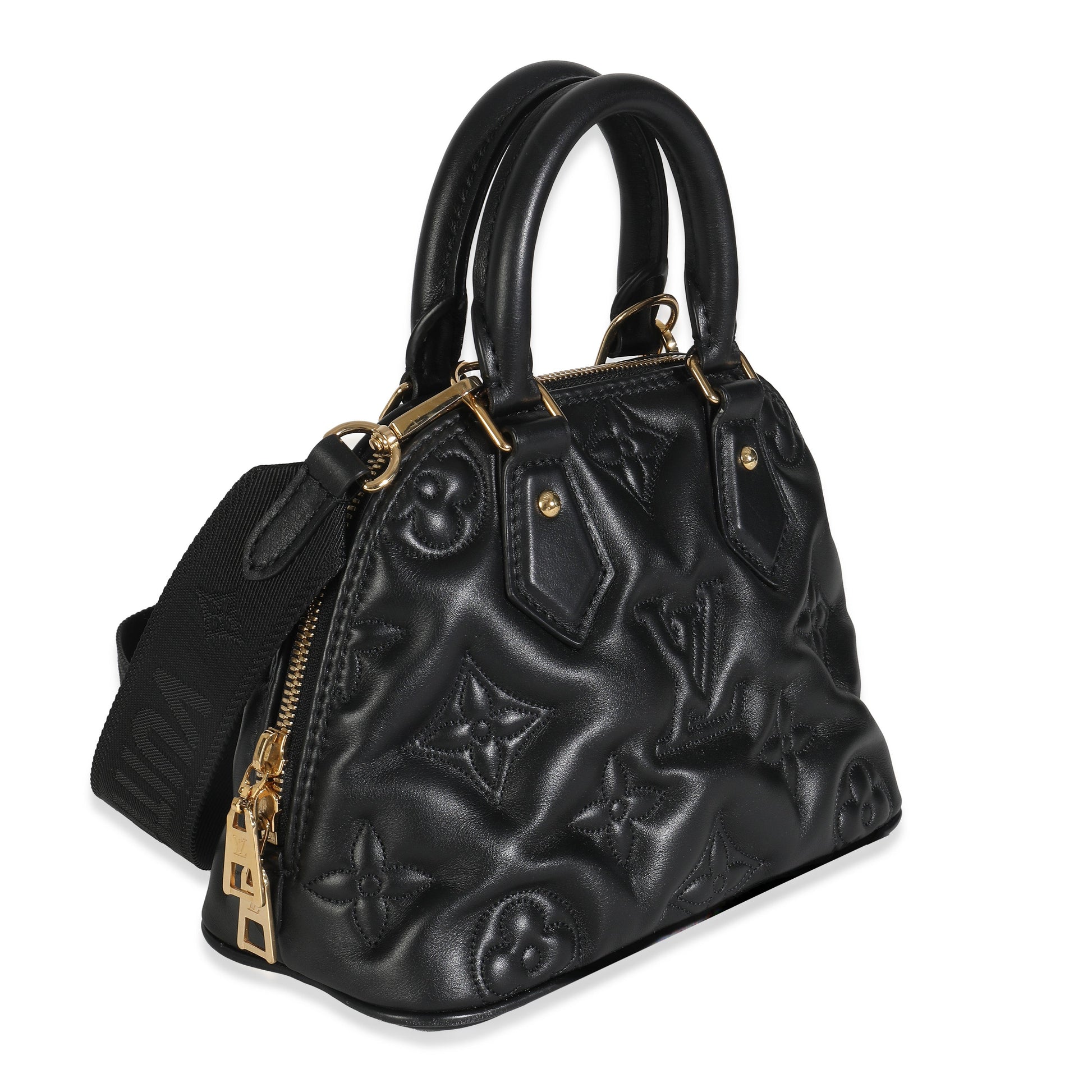 Louis Vuitton Black Bubblegram Calfskin Alma BB