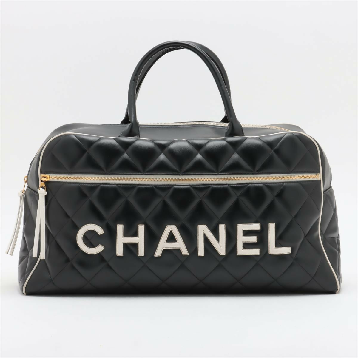 Chanel  Diamond-quilted Lamb Skin Bowling Bag